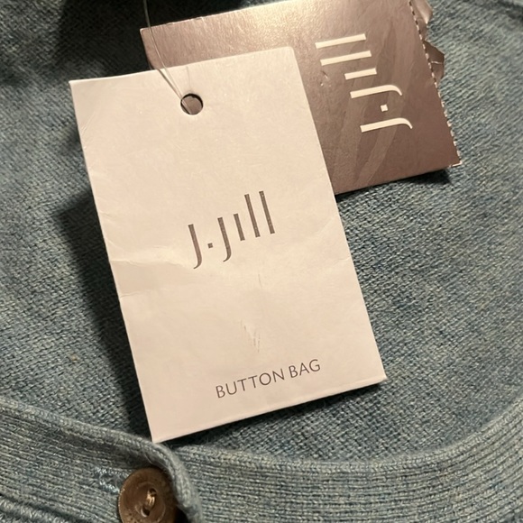 NWT J Jill Sweater Buttons Ruffled Bell Sleeves Bluestone Blue Women’s Medium - Picture 4 of 6
